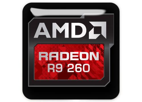 AMD Radeon R9 260 1"x1" Chrome Effect Domed Case Badge / Sticker Logo