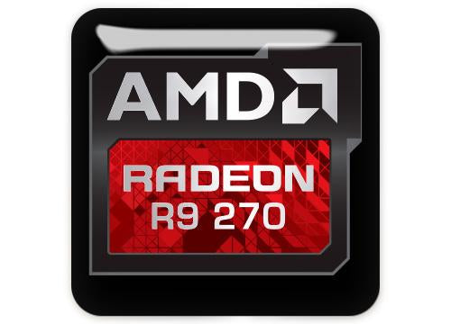 AMD Radeon R9 270 1"x1" Chrome Effect Domed Case Badge / Sticker Logo