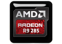 AMD Radeon R9 285 1"x1" Chrome Effect Domed Case Badge / Sticker Logo