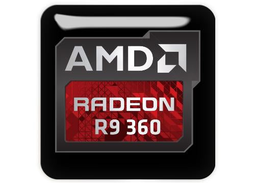 AMD Radeon R9 360 1"x1" Chrome Effect Domed Case Badge / Sticker Logo