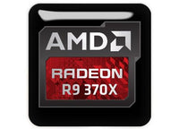 AMD Radeon R9 370X 1"x1" Chrome Effect Domed Case Badge / Sticker Logo