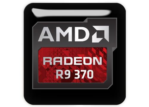 AMD Radeon R9 370 1"x1" Chrome Effect Domed Case Badge / Sticker Logo