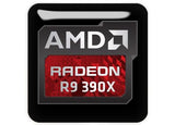 AMD Radeon R9 390X 1"x1" Chrome Effect Domed Case Badge / Sticker Logo