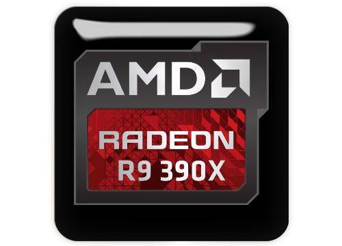 AMD Radeon R9 390X 1"x1" Chrome Effect Domed Case Badge / Sticker Logo