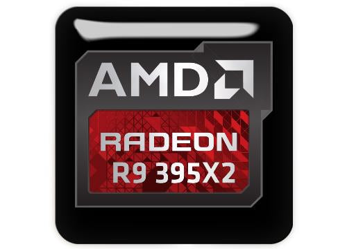 AMD Radeon R9 395X2 1"x1" Chrome Effect Domed Case Badge / Sticker Logo
