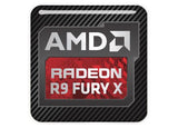 AMD Radeon R9 Fury X 1"x1" Chrome Effect Domed Case Badge / Sticker Logo