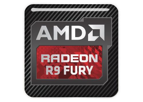 AMD Radeon R9 Fury 1"x1" Chrome Effect Domed Case Badge / Sticker Logo