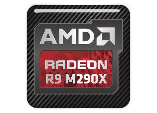AMD Radeon R9 M290X 1"x1" Chrome Effect Domed Case Badge / Sticker Logo