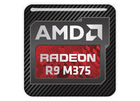 AMD Radeon R9 M375 1"x1" Insignia de caja abovedada con efecto cromado / Logotipo adhesivo