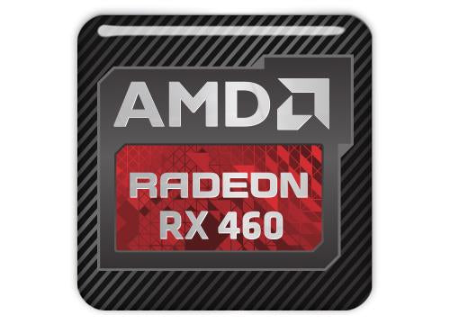 AMD Radeon RX 460 1"x1" Badge de boîtier bombé effet chromé / Logo autocollant