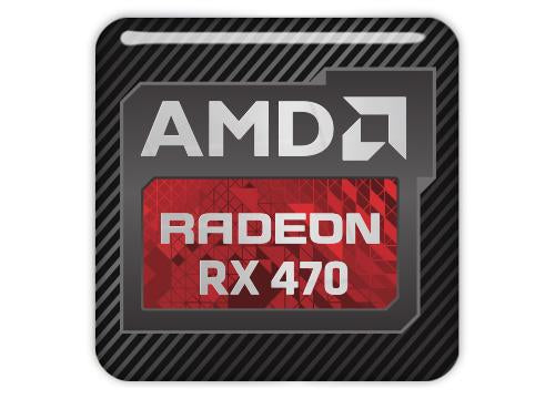 AMD Radeon RX 470 1"x1" Chrome Effect Domed Case Badge / Sticker Logo