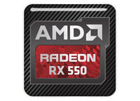 AMD Radeon RX 550 1"x1" Chrome Effect Domed Case Badge / Sticker Logo