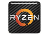 Insignia/logotipo adhesivo de caja abovedada con efecto cromado de AMD Ryzen de 1"x1"