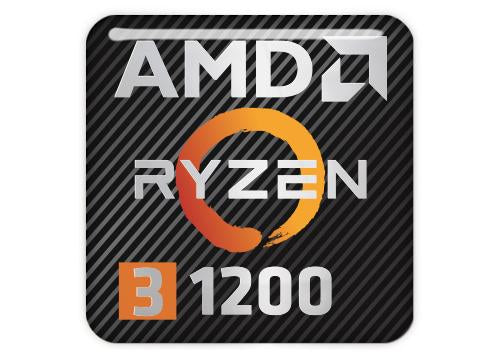 AMD Ryzen 3 1200 1"x1" Chrome Effect Domed Case Badge / Sticker Logo