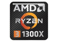 AMD Ryzen 3 1300X 1"x1" Chrome Effect Domed Case Badge / Sticker Logo