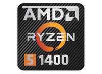 AMD Ryzen 5 1400 1"x1" Chrome Effect Domed Case Badge / Sticker Logo