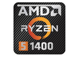 AMD Ryzen 5 1400 1"x1" Badge de boîtier bombé effet chromé / Logo autocollant