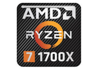AMD Ryzen 7 1700X 1"x1" Chrome Effect Domed Case Badge / Sticker Logo