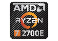AMD Ryzen 7 2700E 1"x1" Chrome Effect Domed Case Badge / Sticker Logo