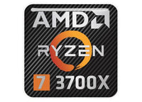 AMD Ryzen 7 3700X 1"x1" Chrome Effect Domed Case Badge / Sticker Logo