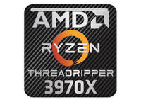 AMD Ryzen Threadripper 3970X 1"x1" Chrome Effect Domed Case Badge / Sticker Logo