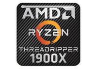 AMD Ryzen Threadripper 1900X 1"x1" Chrome Effect Domed Case Badge / Sticker Logo