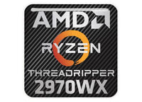 AMD Ryzen Threadripper 2970WX 1"x1" Chrome Effect Domed Case Badge / Sticker Logo