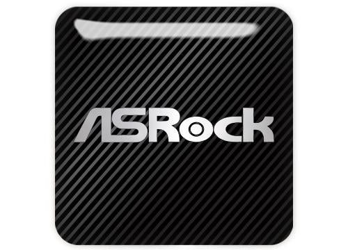 ASRock 1"x1" Chrome Effect Domed Case Badge / Sticker Logo