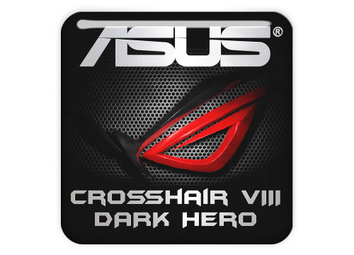 ASUS ROG Crosshair VIII Dark Hero 1"x1" Chrome Effect Domed Case Badge / Sticker Logo