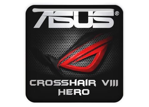 ASUS ROG Crosshair VIII Hero 1"x1" Chrome Effect Domed Case Badge / Sticker Logo