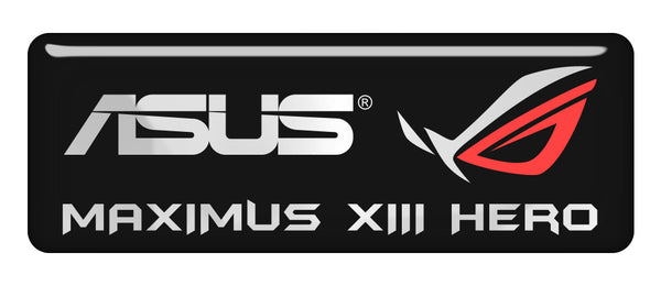 ASUS ROG Maximus XIII Hero 2.75"x1" Chrome Effect Domed Case Badge / Sticker Logo