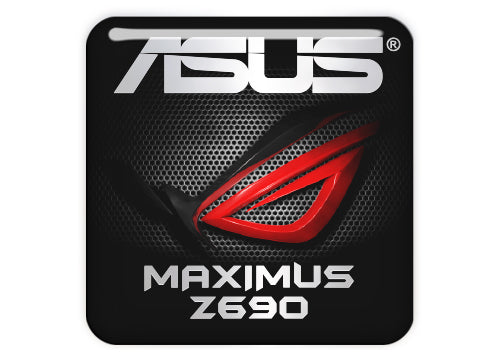 ASUS ROG Maximus Z690 1"x1" Chrome Effect Domed Case Badge / Sticker Logo