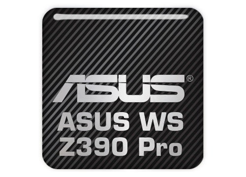 Asus WS Z390 Pro 1"x1" Chrome Effect Domed Case Badge / Sticker Logo
