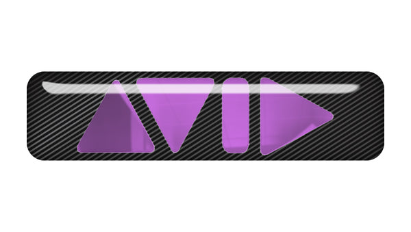 AVID Purple 2"x0.5" Badge de boîtier en forme de dôme effet chromé / Logo autocollant