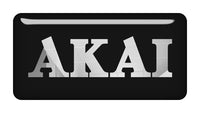 Akai 2"x1" Chrome Effect Domed Case Badge / Sticker Logo