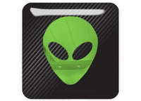 Alien Green 1"x1" Chrome Effect Domed Case Badge / Sticker Logo