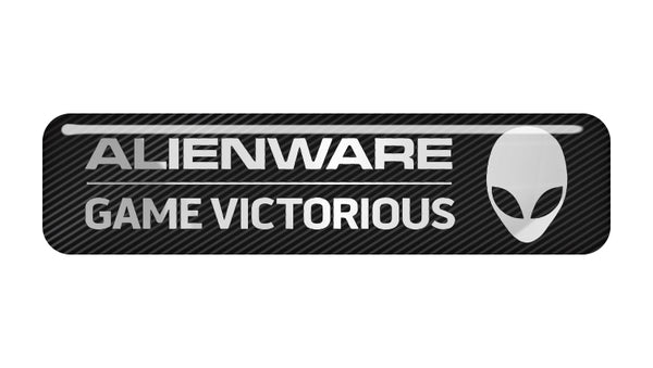 Alienware Game Victorious 2"x0.5" Chrome Effect Domed Case Badge / Sticker Logo