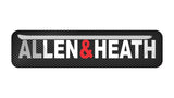 Insignia/logotipo adhesivo de caja abovedada con efecto cromado de Allen &amp; Heath de 2"x0,5"
