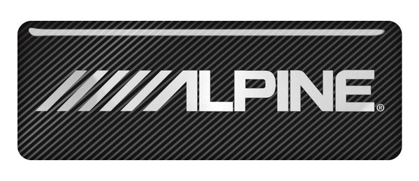 Alpine 2.75"x1" Chrome Effect Domed Case Badge / Sticker Logo