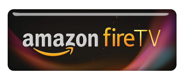 Amazon FireTV 2.75"x1" Chrome Effect Domed Case Badge / Sticker Logo