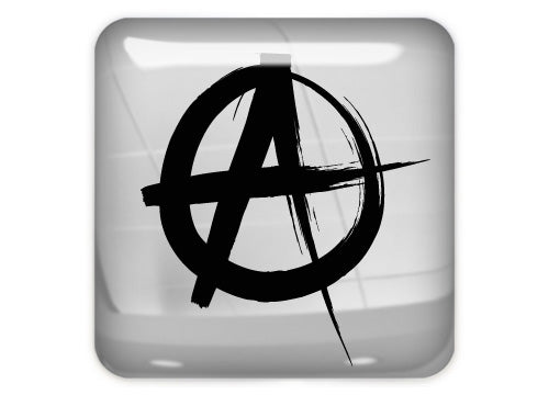 Anarchist logo 1"x1" Chrome Effect Domed Case Badge / Sticker Logo