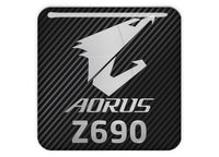 Aorus Z690 1x1 1"x1" Chrome Effect Domed Case Badge / Sticker Logo