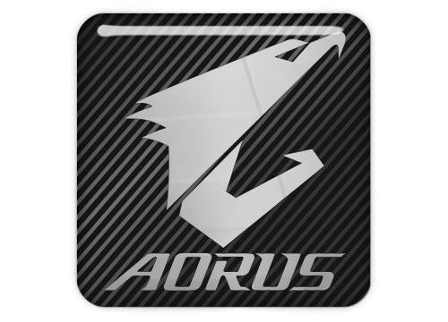 Aorus 1"x1" Chrome Effect Domed Case Badge / Sticker Logo