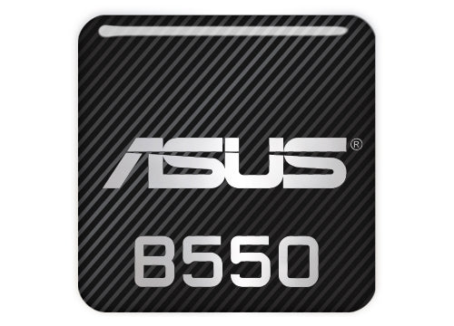 Asus B550 1"x1" Chrome Effect Domed Case Badge / Sticker Logo