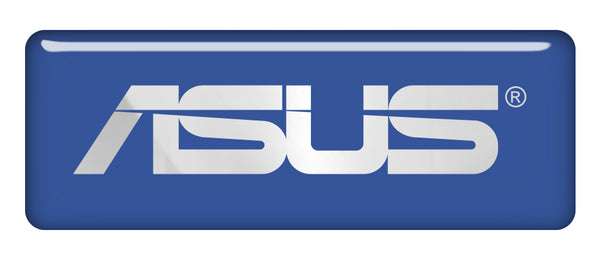 Asus Blue 2.75"x1" Chrome Effect Domed Case Badge / Sticker Logo