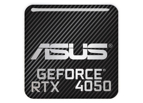 Asus GeForce RTX 4050 1"x1" Chrome Effect Domed Case Badge / Sticker Logo