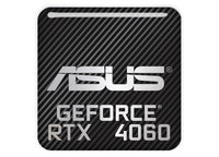 Asus GeForce RTX 4060 1"x1" Badge de boîtier bombé effet chrome / Logo autocollant