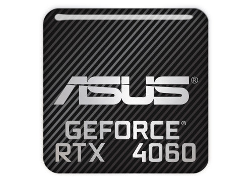 Asus GeForce RTX 4060 1"x1" Chrome Effect Domed Case Badge / Sticker Logo