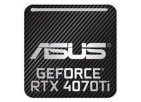 Asus GeForce RTX 4070 Ti 1"x1" Chrome Effect Domed Case Badge / Sticker Logo