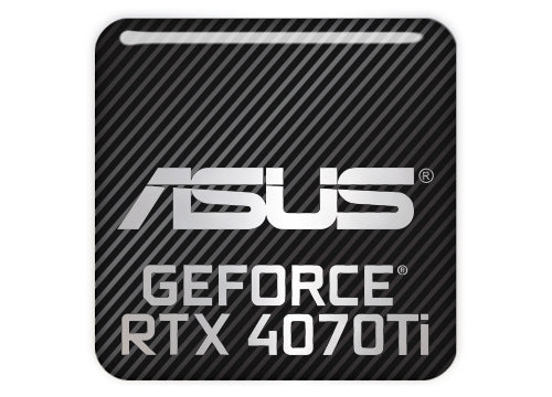 Asus GeForce RTX 4070 Ti 1"x1" Chrome Effect Domed Case Badge / Sticker Logo